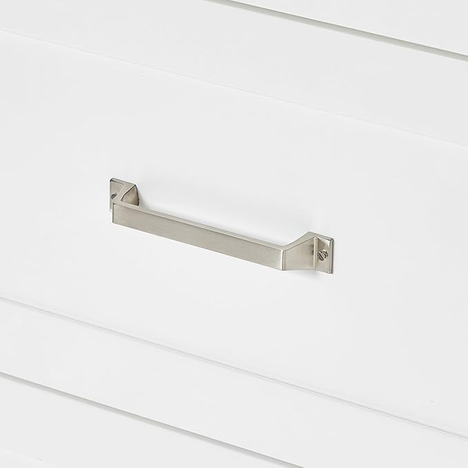 ARIEL Monroe 72-inch Bathroom Vanity with Sink,Solid Wood, 1.5-inch Pure White Quartz Countertop & Backsplash, Double Rectangular Porcelain Sink, 9 Dovetail Drawers, Brushed Nickel, White