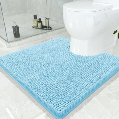 Smiry Toilet Rugs U-Shaped 24x24, Extra Soft Absorbent Contoured Bath Mat