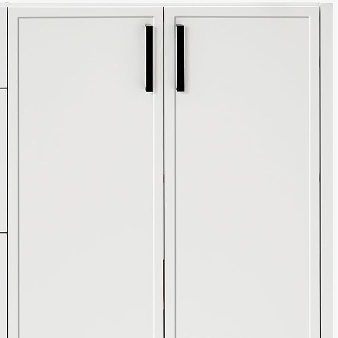 ARIEL Kelly 72-inch Bathroom Vanity with Sink,Solid Wood, 1.5-inch Carrara White Quartz Countertop & Backsplash, Double Rectangular Porcelain Sink, 4 Soft Closing Doors, 5 Dovetail Drawers, White
