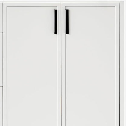 ARIEL Kelly 72-inch Bathroom Vanity with Sink,Solid Wood, 1.5-inch Carrara White Quartz Countertop & Backsplash, Double Rectangular Porcelain Sink, 4 Soft Closing Doors, 5 Dovetail Drawers, White