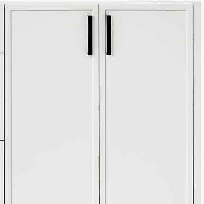 ARIEL Kelly 72-inch Bathroom Vanity with Sink,Solid Wood, 1.5-inch Pure White Quartz Countertop & Backsplash, Double Rectangular Porcelain Sink, 4 Soft Closing Doors, 5 Dovetail Drawers, White