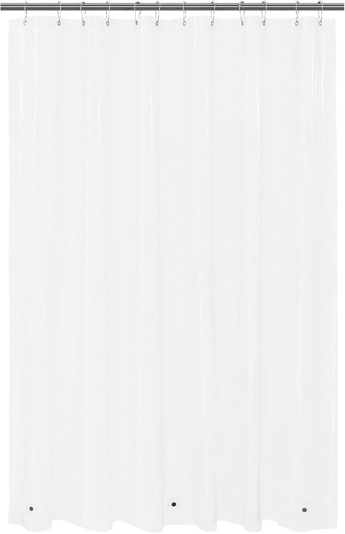 Mrs Awesome 72x80 Long Shower Curtain Liner Clear | 3 Bottom Magnets,12 Rustproof Grommets,Water Proof Lightweight PEVA,72W x 80H for Bathroom Long Size