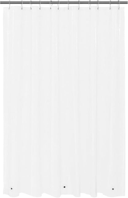 Mrs Awesome 72x80 Long Shower Curtain Liner Clear | 3 Bottom Magnets,12 Rustproof Grommets,Water Proof Lightweight PEVA,72W x 80H for Bathroom Long Size