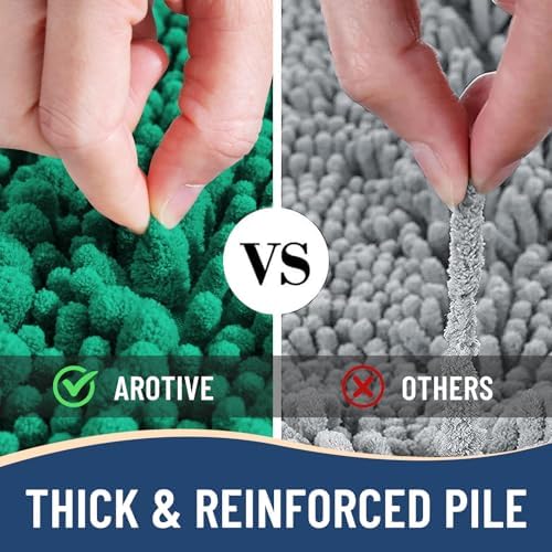Arotive Bathroom Rugs Mat 36x24, Soft Absorbent Chenille Shaggy Bath Mat