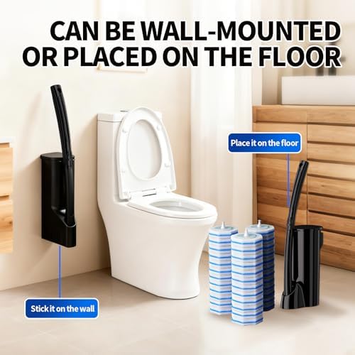 Disposable Toilet Bowl Brush with 36 Count Refills, Toilet Cleaning Stick,Toilet Bowl Cleaner Holder and Set, Toilet Cleaning System Starter Kit