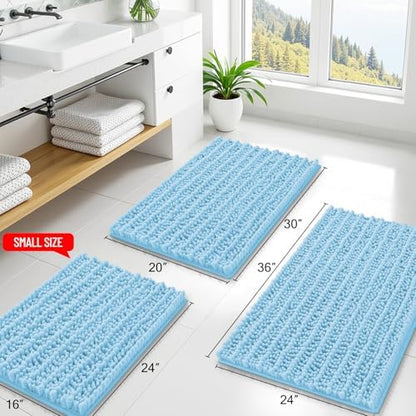 Smiry Bathroom Rugs 36X24, Extra Soft Rubber Backing Chenille Bath Mats