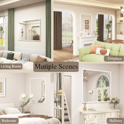 White Framed Bathroom Mirror 20x24, White Vanity Mirrors for Wall
