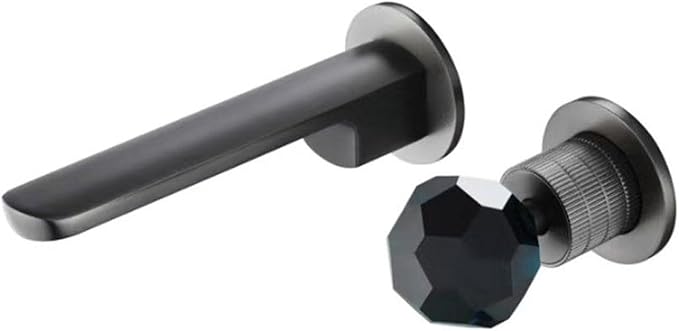 BiaoTeng Concealed Wall Mounted Faucet Bathroom Brass Hot and Cold Bathroom Vanity for Wall Mounted Faucet Grey