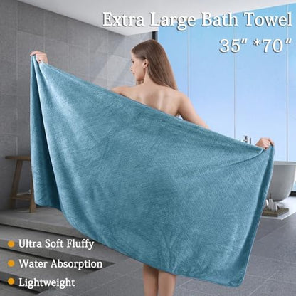 Ycosy 8-Piece Bath Towels Set,2 Oversized Large Bath Towels Sheet,2 Hand Towels and 4 Washcloths - 600 GSM Soft Luxury Towel Set,Highly Absorbent Quick Dry Towel Collection for Bathroom,Hotel and Spa