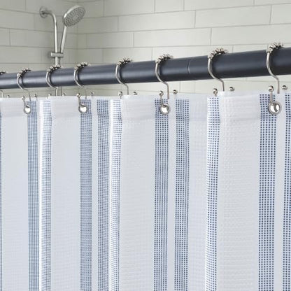 ORTIGIA 3 in 1 Waterproof Shower Curtain PEVA Liner Set 72x72 Inch,Blue