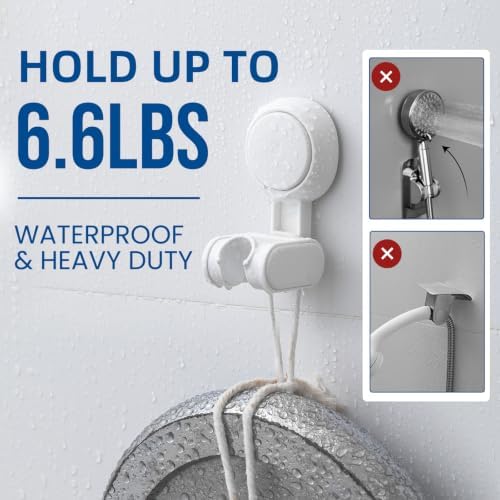 TAILI Suction Shower Head Holder,Height Angle Adjustable,Universal,White