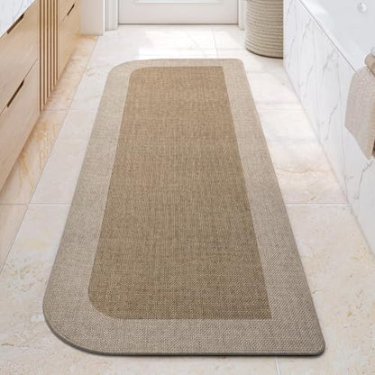 YDKGL Bathroom Runner Rug, Long Thin Bath Mat Fit Under Door, Brown 24x70