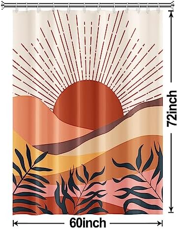 Boho Terracotta Shower Curtain for Bathroom 60x72 Inch