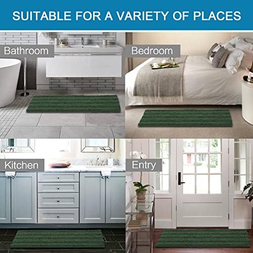 H.VERSAILTEX Bathroom Rugs Bath Mat Runner Rug Non Slip Kitchen Rug Extra Long Bath Rug Runners Oversized 59" x 20" Absorbent Washable Dry Fast Plush Area Rug for Bathroom/Bedroom - Bronze Green