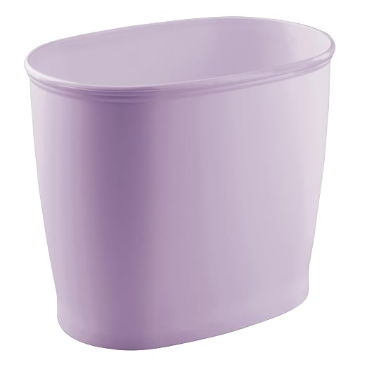 iDesign Slim Plastic Bathroom Trash Can, Purple | Small Garbage Bin, For Bedroom, Office, Desk, Dorm