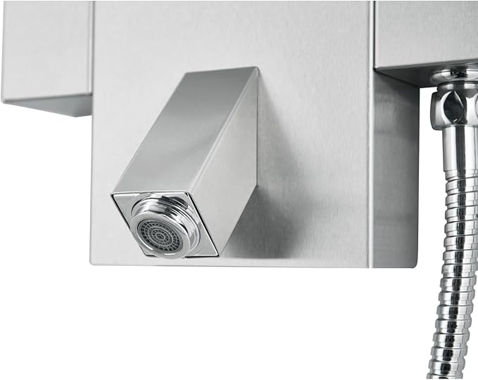 Blue Ocean 48" Stainless Steel SPS822A Shower Panel Tower with Rainfall Shower Head and Spout