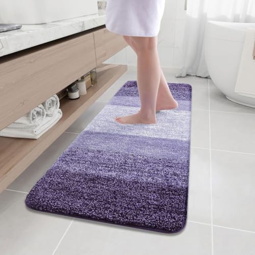 Arotive Microfiber Bathroom Rugs, Shaggy Soft Absorbent Bath Rug, 59x20