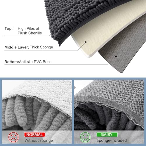 Smiry Bathroom Rugs 59X20, Luxury Chenille Extra Soft Absorbent Bath Mat