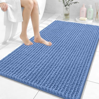 OLANLY Large Bathroom Rugs 44x32, Thick Soft Absorbent Chenille Bath Rugs