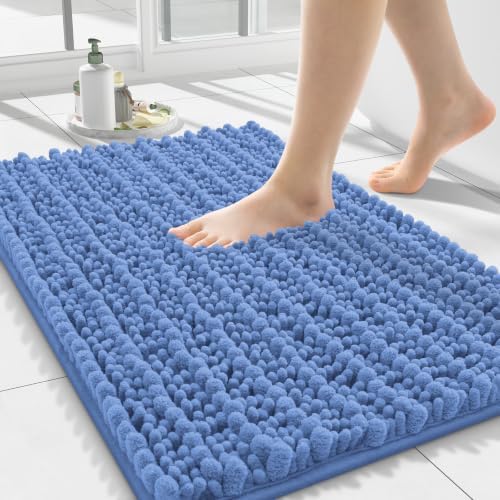 Smiry Bathroom Rugs 24X16, Extra Soft Rubber Backing Chenille Bath Mats