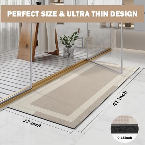 YDKGL Non Slip Bath Mat Long Ultra Thin Bathroom Rugs Runner Fit Under Door