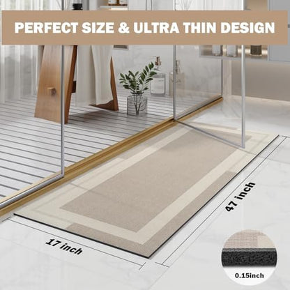 YDKGL Non Slip Bath Mat Long Ultra Thin Bathroom Rugs Runner Fit Under Door