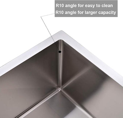 15x15 Inch Bar Sink Drop In, Topmount Kitchen Sink Stainless Steel Square Small Sinks, Single Bowl Kitchen Sinks for Laundry Wet Bar Prep RV Office Outdoor Yard with Grid & Drain