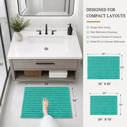 Arotive Bathroom Rugs Mat 24x16, Soft Absorbent Chenille Shaggy Bath Mat