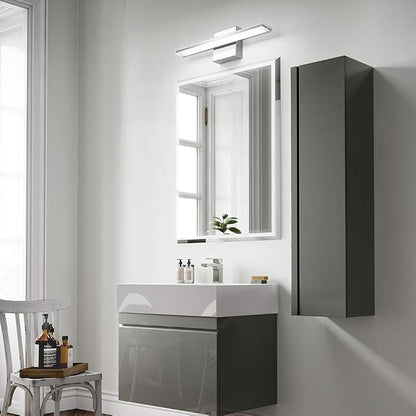Modern Bathroom Light Fixtures 16 Inch led Vanity Lighting Bar 9W Linear Vanity Lamps for Bathroom Chrome Mirror Light Fixture Bath Wall Sconces Light 6000K