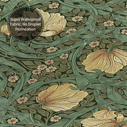 Ansouyi William Morris Shower Curtain Set with 12 Hooks, Bath Curtains Waterproof Polyester Fabric, Green Art Nouveau Floral Home Bathroom Bathtubs Decor Washable Durable Fabric, 72" Wx72 L