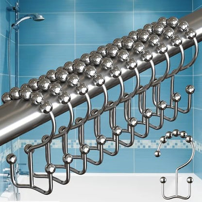 BigFoot Shower Curtain Hooks, Stainless Steel, Rust-Resistant, Easy Install