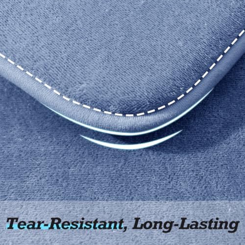 HUXMEYSON Bathroom Rugs Sets 2 Piece, Non-Slip & Quick Dry Bath Mat Set, Ultra Soft Velvet Bath Rugs for Bathroom, Toilet and Shower Floor, Dusty Blue