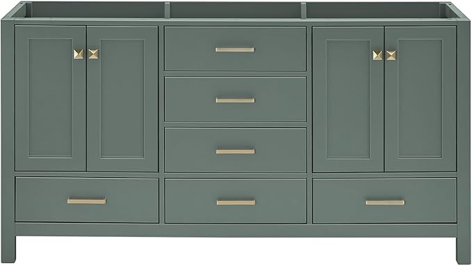 ARIEL Cambridge 66 Inch Double Sink Base Cabinet in Vintage Green