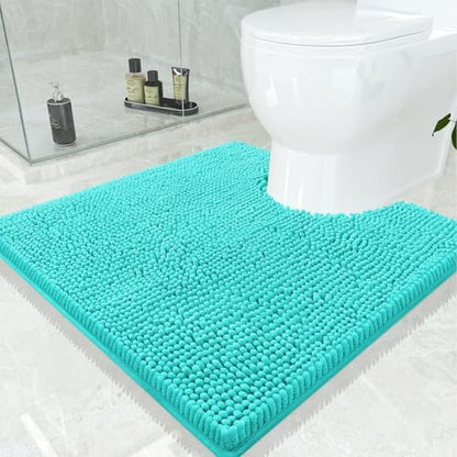 Smiry Toilet Rugs U-Shaped 24x24, Extra Soft Absorbent Contoured Bath Mat