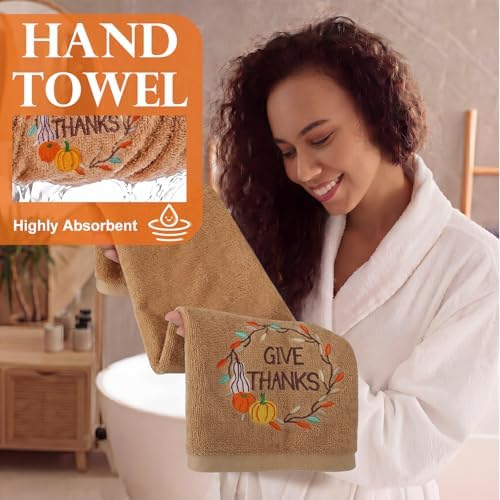 Hahafelt Decorative Bathroom Towel Set,Harvest Tones,Fall