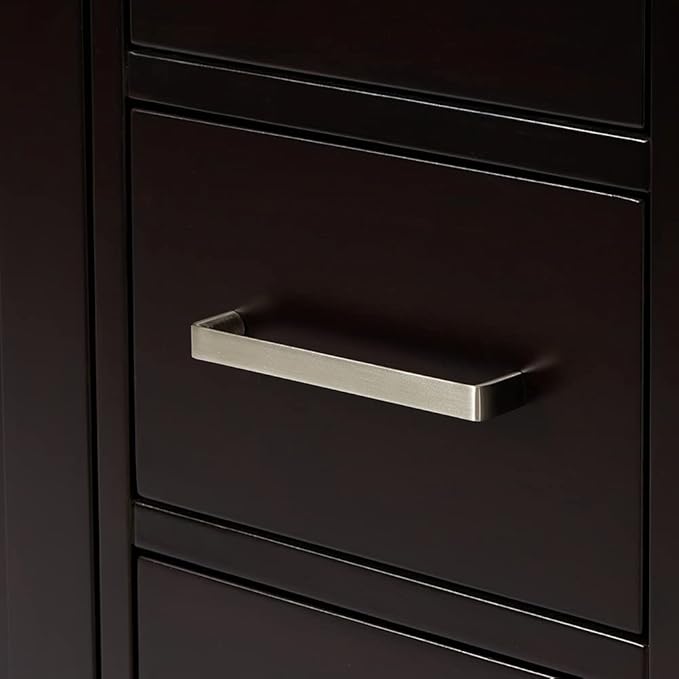 ARIEL Cambridge 60-inch Bathroom Vanity Base Cabinet,Solid Wood, 2 Soft Closing Doors, 9 Dovetail Drawers, Espresso