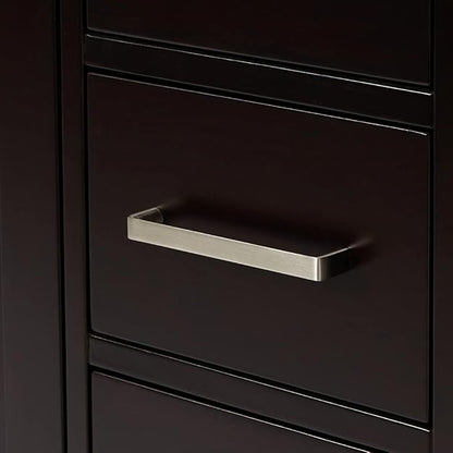 ARIEL Cambridge 60-inch Bathroom Vanity Base Cabinet,Solid Wood, 2 Soft Closing Doors, 9 Dovetail Drawers, Espresso