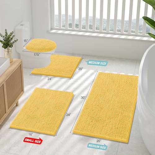 Smiry Bathroom Rugs 30X20, Luxury Chenille Extra Soft Absorbent Bath Mat