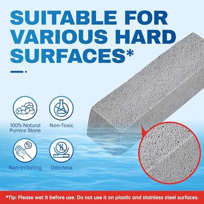 Vacplus Toilet Brush, 2 Pack, 100% Pumice Stone, Long Handle