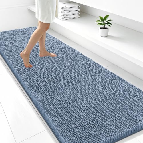 Smiry Bathroom Rugs 47X24, Luxury Chenille Extra Soft Absorbent Bath Mat