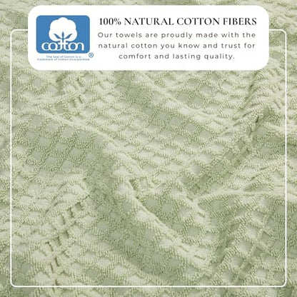 Great Bay Home Bath Towels - 100% Cotton 4 Pack 54x27 Bath Towel Set - Absorbent, Durable, Quick-Dry Towels for Bathroom (Pale Green)