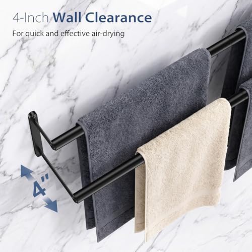 24 Inch Stainless Steel Double Towel Rack for Rentals,Apparment Essentials