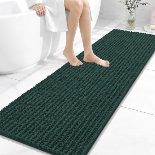 OLANLY Bathroom Runner Rugs 59x20, Thick Soft Absorbent Chenille Bath Rugs