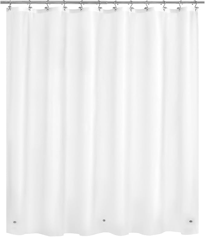 Mrs Awesome 70x60 Short Shower Curtain Liner Frosted | 3 Bottom Magnets,12 Rustproof Grommets,Water Proof Lightweight PEVA,70W x 60H for Bathroom Short Size