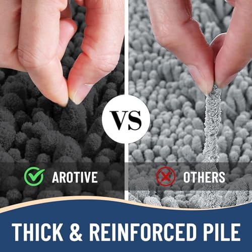 Arotive Bathroom Rugs Mat 54x24, Soft Absorbent Chenille Shaggy Bath Mat