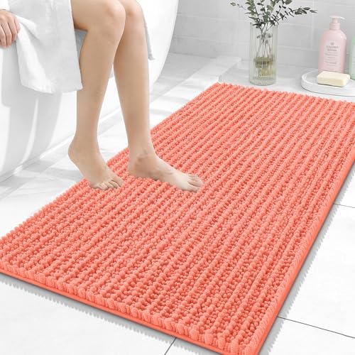 OLANLY Bathroom Rugs 44x24, Thick Soft Absorbent Chenille Bath Rugs