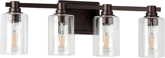 4 Lights Bathroom Lighting Fixtures Over Mirror Oil Rubbed Bronze Bathroom Vanity Light Fixture Farmhouse Vanity Light Vintage for Bedroom Living Room Hallway
