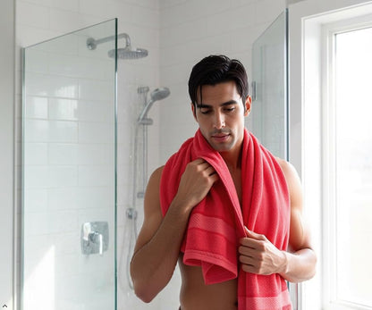 6 Piece Bath Towel Set, 2 Bath, 2 Hand, 2 Washcloths, Coral