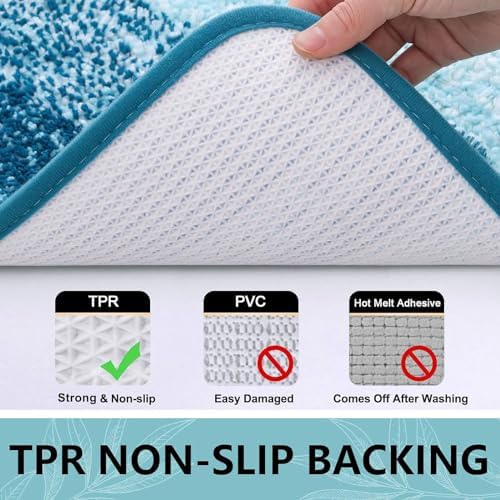 Arotive Microfiber Bathroom Rugs, Shaggy Soft Absorbent Bath Rug, 30x17
