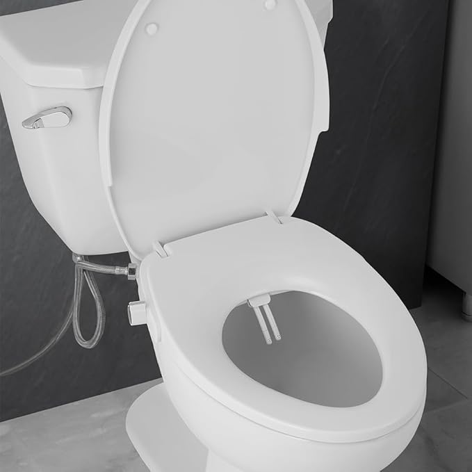 Niagara Hydrotech Non-Electric Bidet Seat – Fits Elongated Toilet Bowls, Front & Rear Wash Options, Adjustable Water Pressure for Added Comfort, No Electricity Required